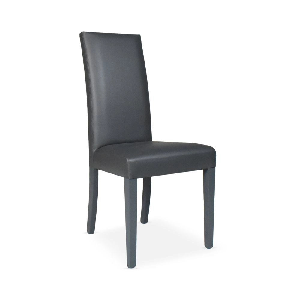 Set 2 Sedie Nancy ecopelle colore grigio antracite