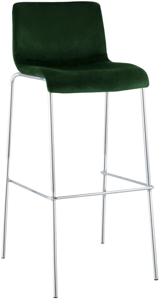 Sgabello Hover Velluto Base a Quattro Gambe Cromata verde