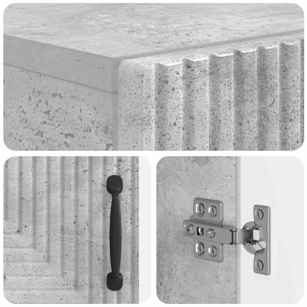 Mobile per scarpe HAARLEM 59,5 x 39,5 x 89,5 cm Grigio Cemento 896868