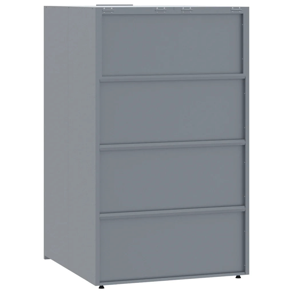 vidaXL Copribidone con Ruote Bidone Singolo Grigio 69x79x117cm Acciaio