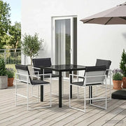 Set da Pranzo per Giardino 5 pcs Bianco e Antracite 3448901