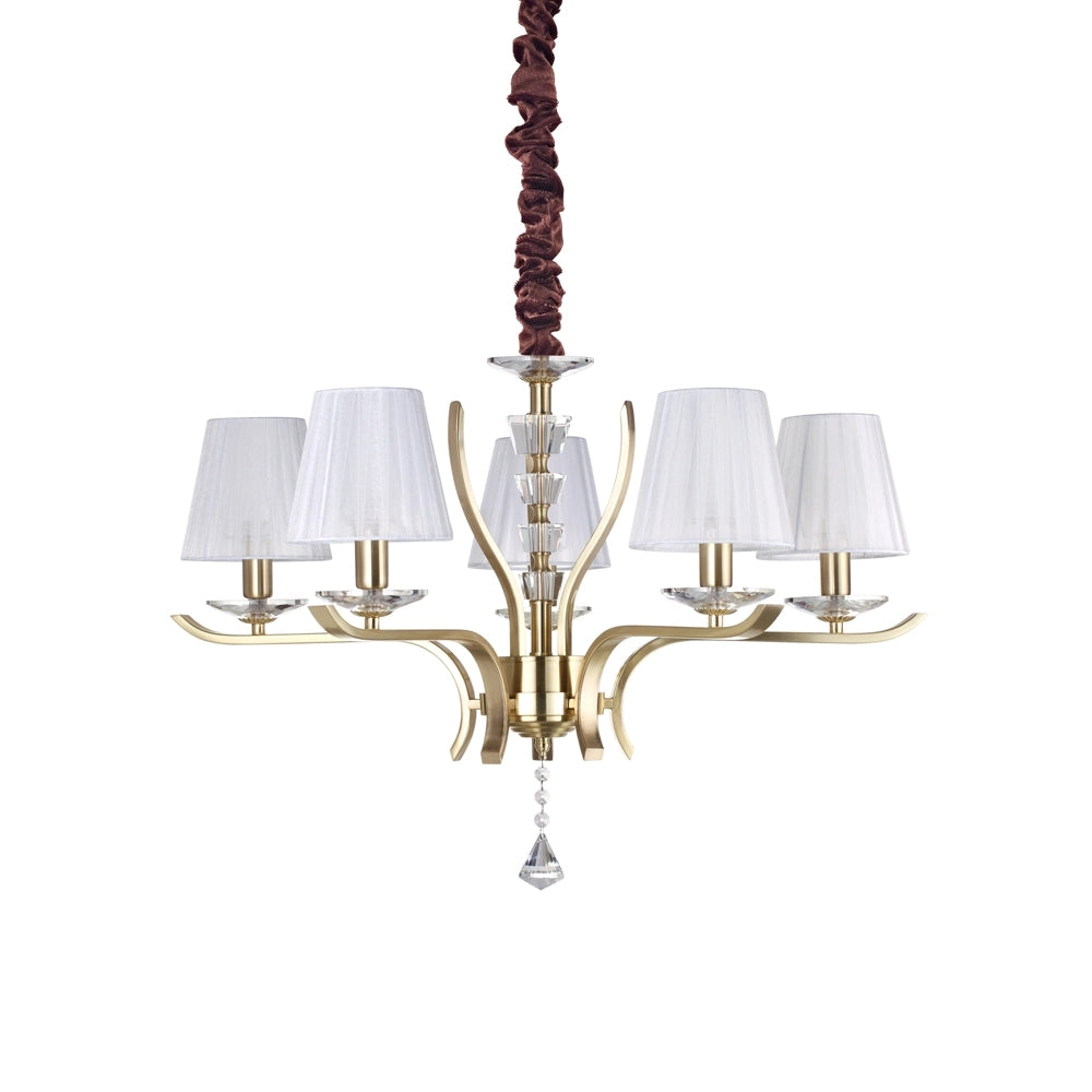 Lampadario Classico Pegaso Metallo Ottone 5 Luci E14