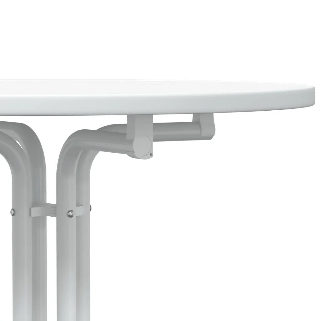 Tavolo da Pranzo Bianco Ã˜60x110 cm Legno Multistrato e Acciaio