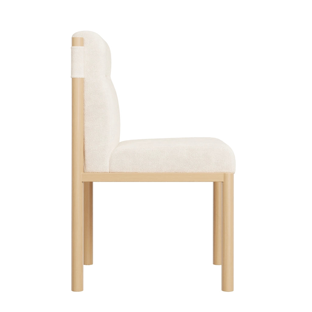 Set di 6 sedie da pranzo - Zephmum- Tela Sherpa, struttura effetto quercia, imbottitura spessa