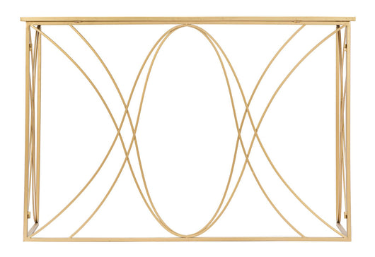 Console Exy 120x40x80 cm in Ferro e Specchio Oro e Argento