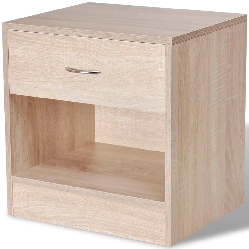 Comodino comodino cassettiera mobili per camera da letto 2 pezzi con cassetto colore rovere 1402135