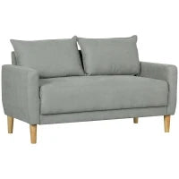 Divanetto 2 Posti Vellutato con Vano Portaoggetti Inferiore e Cuscini, 140x72x82 cm, Grigio