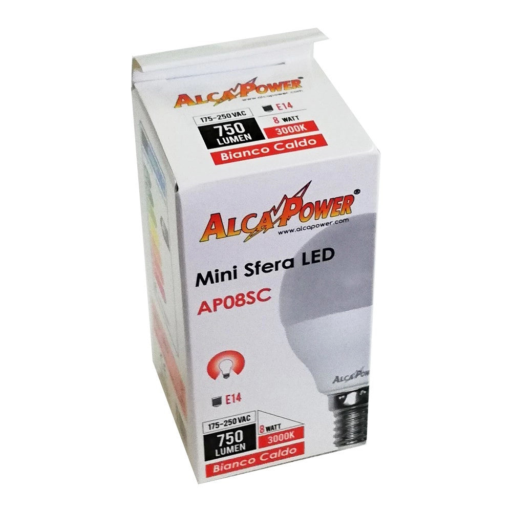 Alca power g45 8w 220v 750lm e14 lampada mini sfera, scegli il tipo di luce  bianco naturale