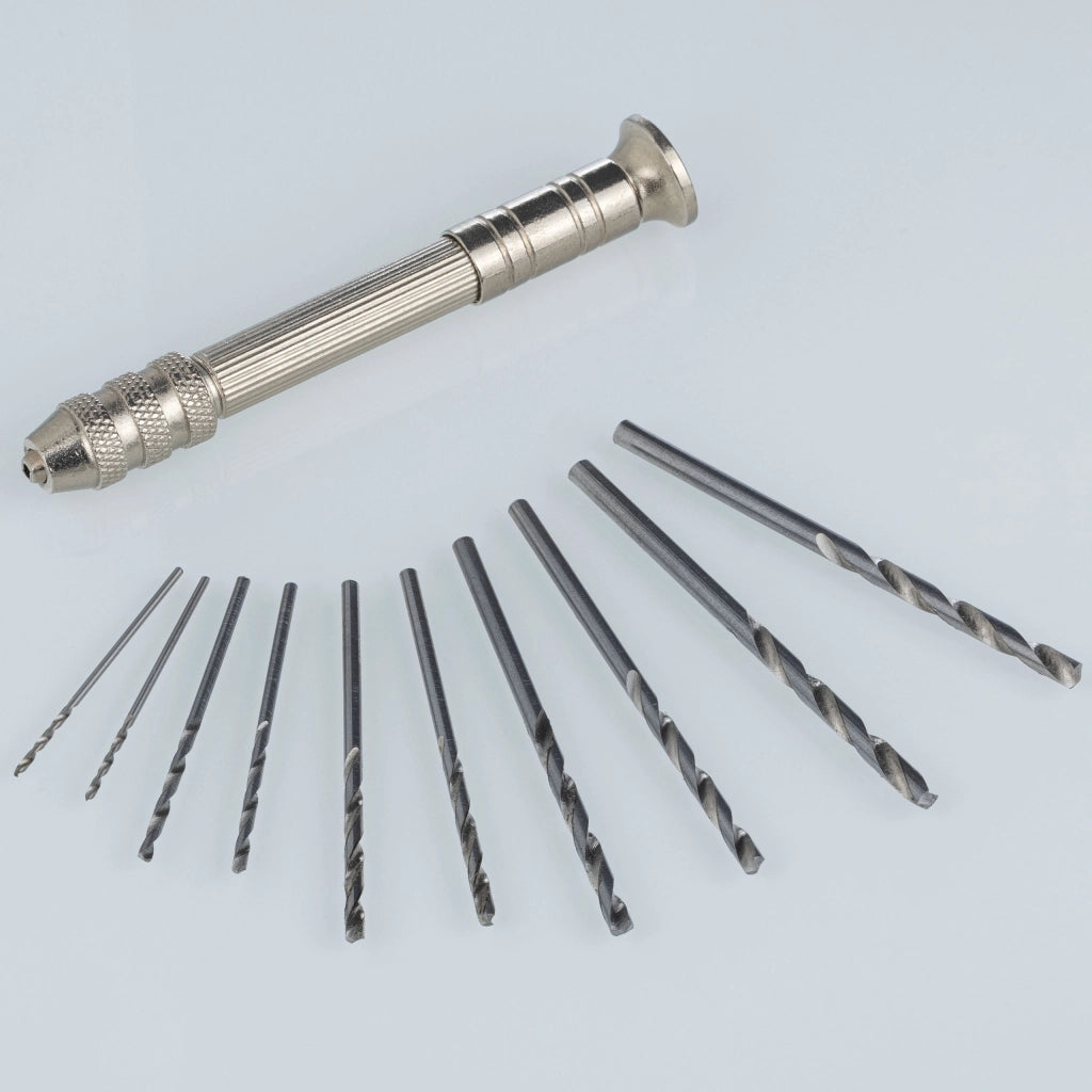 Mini Trapano Manuale con Set di 10 Punte 0,8-3mm – Precisione ed Ergonomia | Per Legno e Plastica
