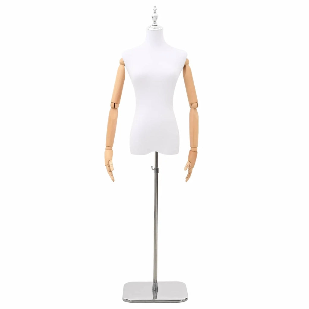 Manichino Regolabile 165-213 cm con Base Femmina PP Bianco 42041701