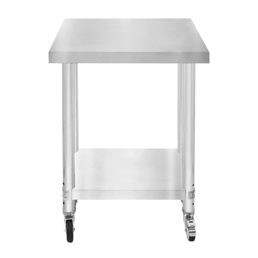 Banco di lavoro per ristorazione Tavolo in acciaio inox per la preparazione degli alimenti Cucina mobile 60cm x 45cm