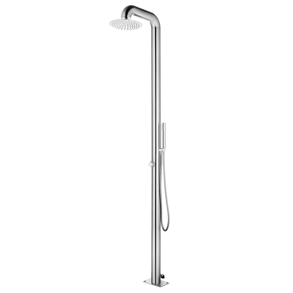 Doccia da giardino con base 230 cm acciaio inox marrone 02_0042057