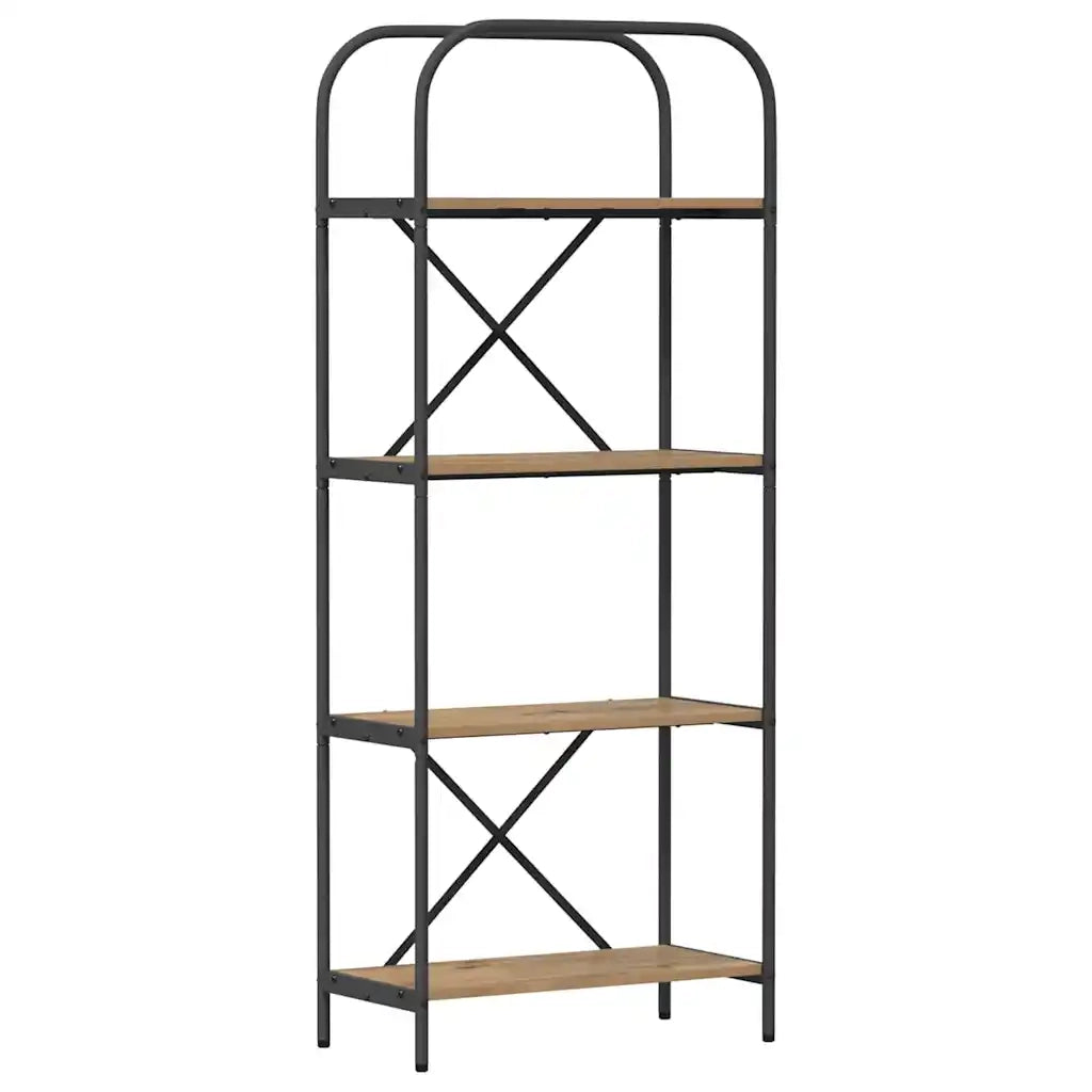 Libreria-Scaffale per Libri-Mobile di Stoccaggio Rovere artigianale 60 x 30 x 146 cm Legno multistrato 534529