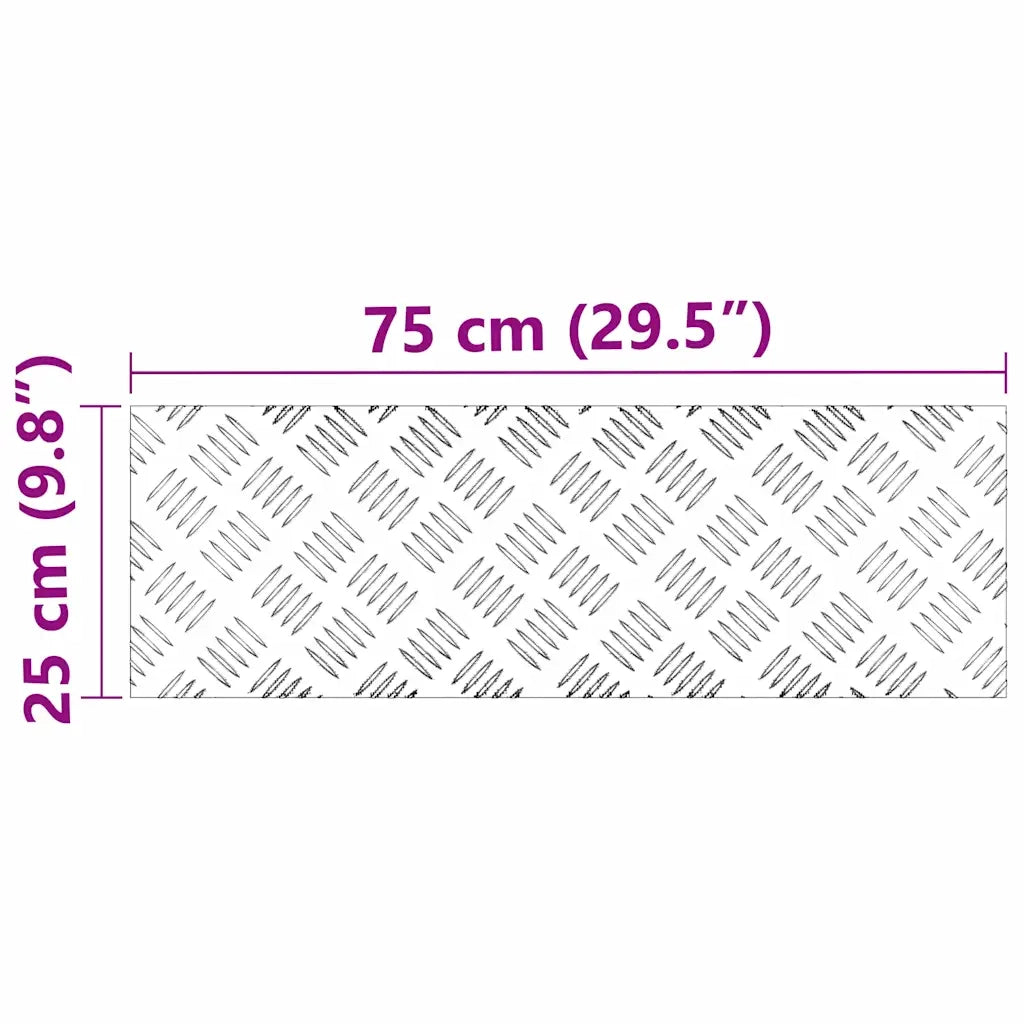 Gradini per Scale 2 pz | Tappetini per scale autoadesivi Argento 75 x 25 cm Alluminio