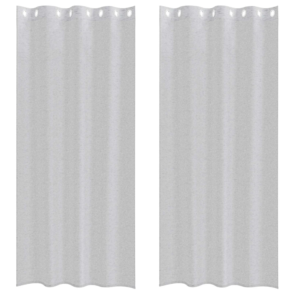 Tenda in Velo 2 pz Grigio chiaro 245 x 140 cm Poliestere 4108000