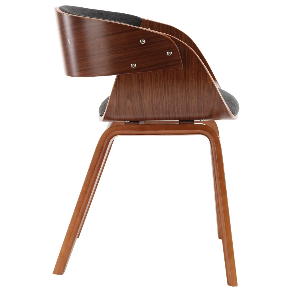Sedie da Pranzo 2 pz Legno Curvato e Tessuto Grigio 278859