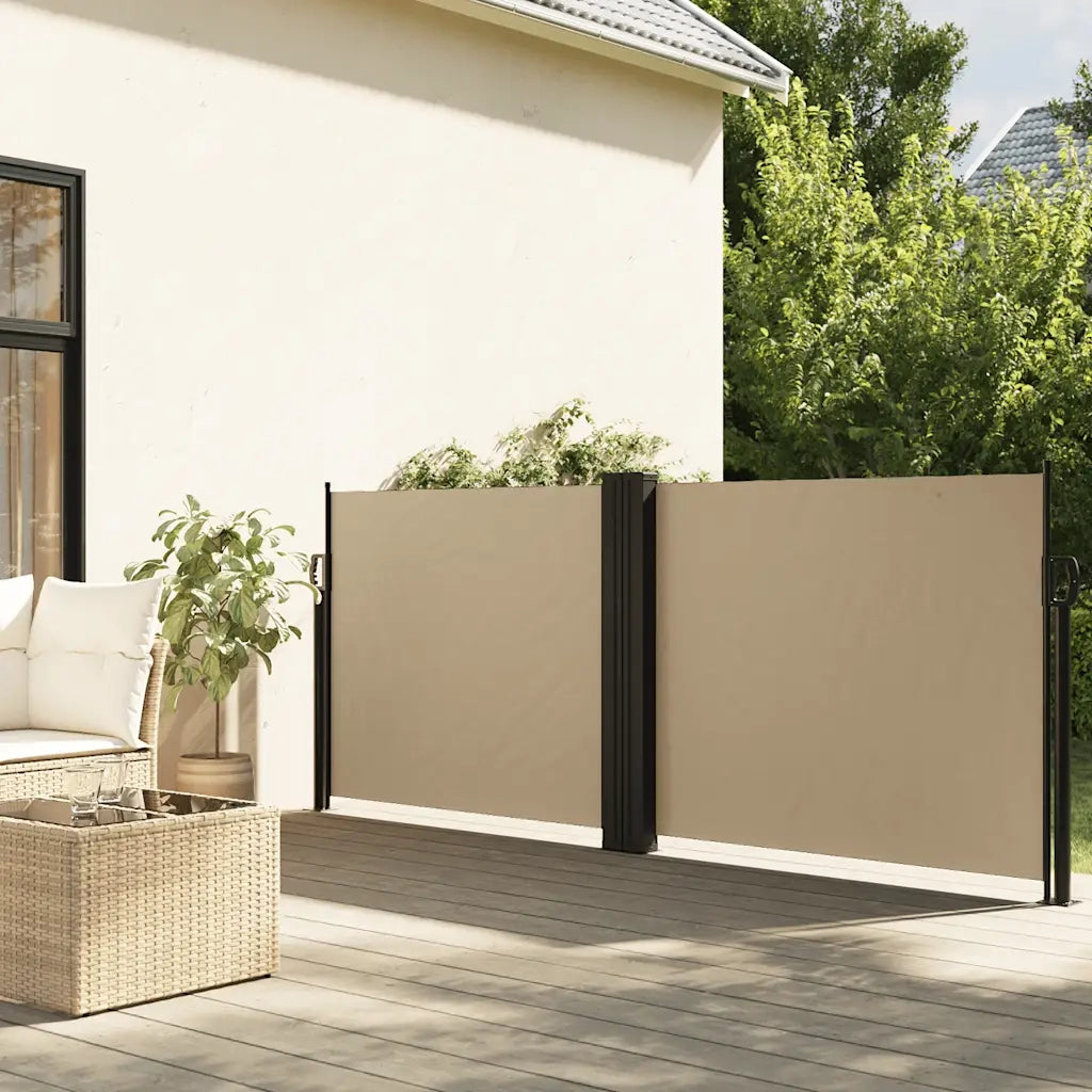Tenda da Sole Laterale Retrattile Beige 120x1000 cm 4004705