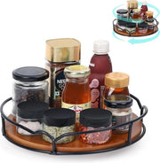 Organizzatore di supporto per tavolo da lavoro - 23 cm supporto da cucina per spezie e accessori con maniglie integrate e base antiscivolo - facile da pulire in bambù e acciaio Rondell per armadietto da cucina