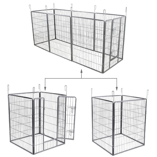 Gabbia per cani e cuccioli 163 x 163 cm Grigio 3712022