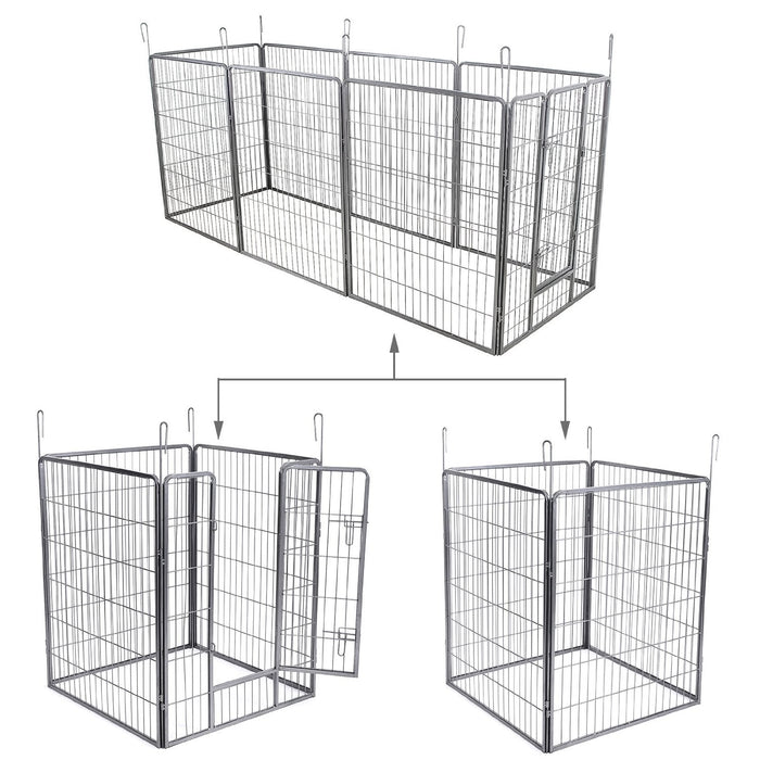 Gabbia per cani e cuccioli 163 x 163 cm Grigio 3712022