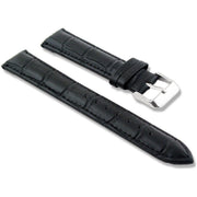 Trade Shop - Cinturino In Pelle Universale Ricambio Per Orologio Larghezza 16mm Nero -