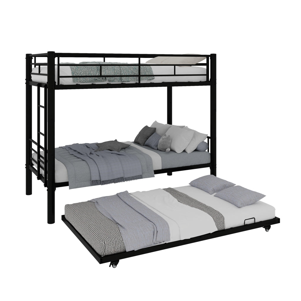 LETTO A CASTELLO 196x103x156 cm Ferro Nero convertibile in due letti