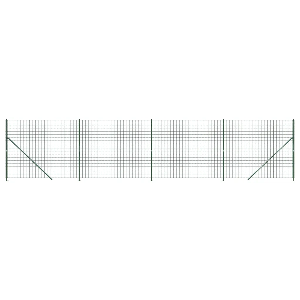 Recinzione Metallica con Flangia Verde 1,6x10 m