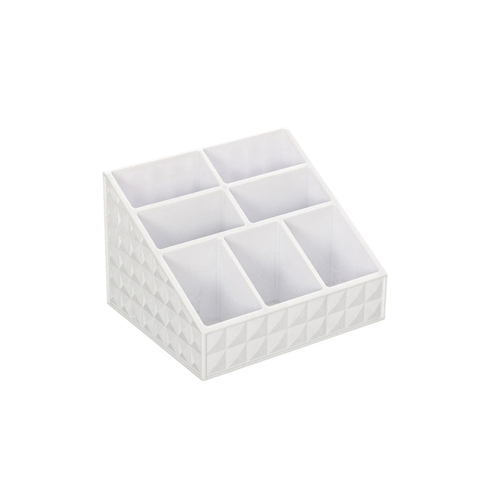 ORGANIZER PORTAOGGETTI COSMETICI PLASTICA BIANCO 7 SCOMPARTI 15x12x10cm SMACK FERIDRAS 701005