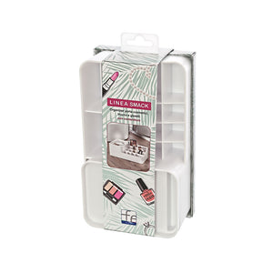 ORGANIZER PORTAOGGETTI COSMETICI PLASTICA BIANCO 12 SCOMPARTI 22,5x13x8cm SMACK FERIDRAS 701007