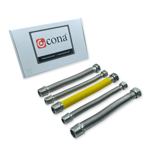 Kit Raccordi Flessibili Certificato Allacciamento CONA per Caldaie Murali