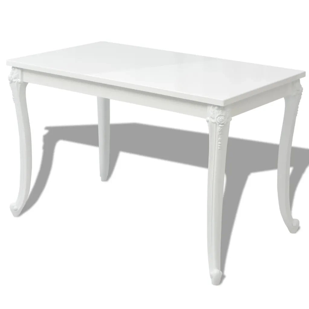 Tavolo da Pranzo 116x66x76 cm Bianco Lucido 243383