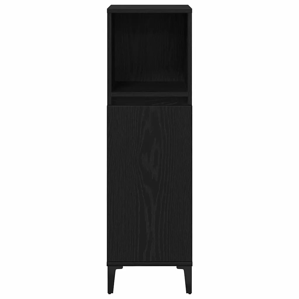 Set di mobili per il bagno Montaggio a parete 3 pcs Rovere Nero 3333087