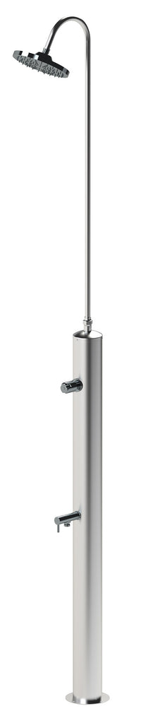 Doccia da Giardino con Rubinetto Chiusura Manuale Doccia e Lavapiedi Minijet-R Inox Anodizzato