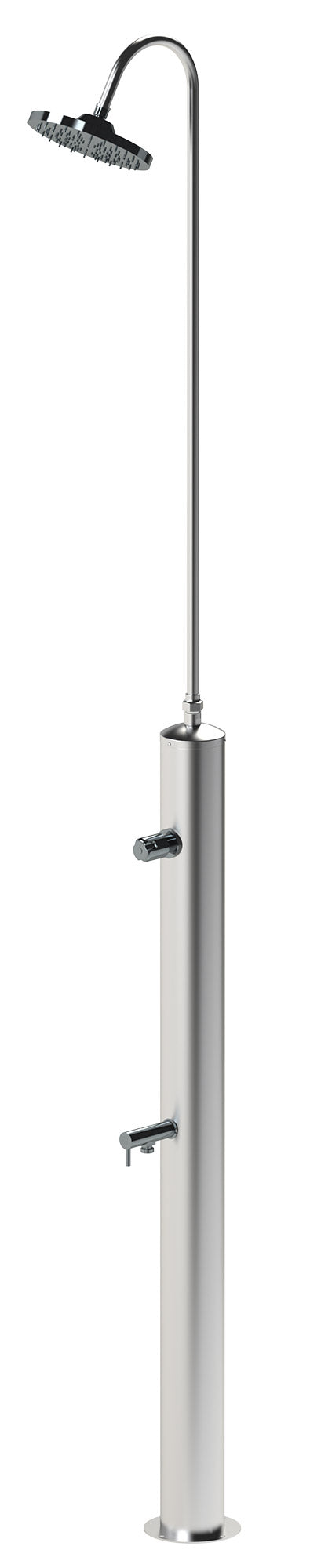 Doccia da Giardino con Rubinetto Chiusura Manuale Doccia e Lavapiedi Minijet-R Inox Anodizzato