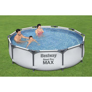 Trade Shop - Piscina Fuori Terra Rotonda Steel Pro Max Set 305 X 76 Cm Pompa 1.249 L/h 56408 -