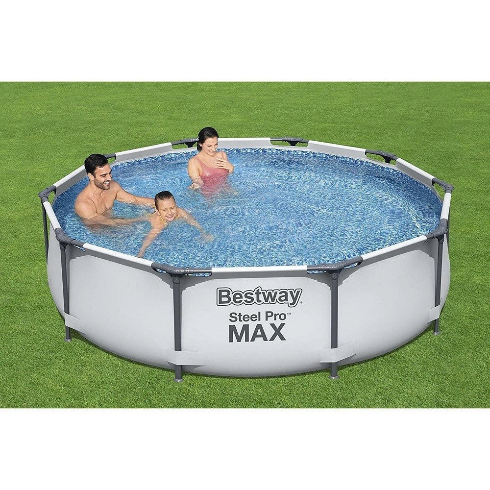 Trade Shop - Piscina Fuori Terra Rotonda Steel Pro Max Set 305 X 76 Cm Pompa 1.249 L/h 56408 -