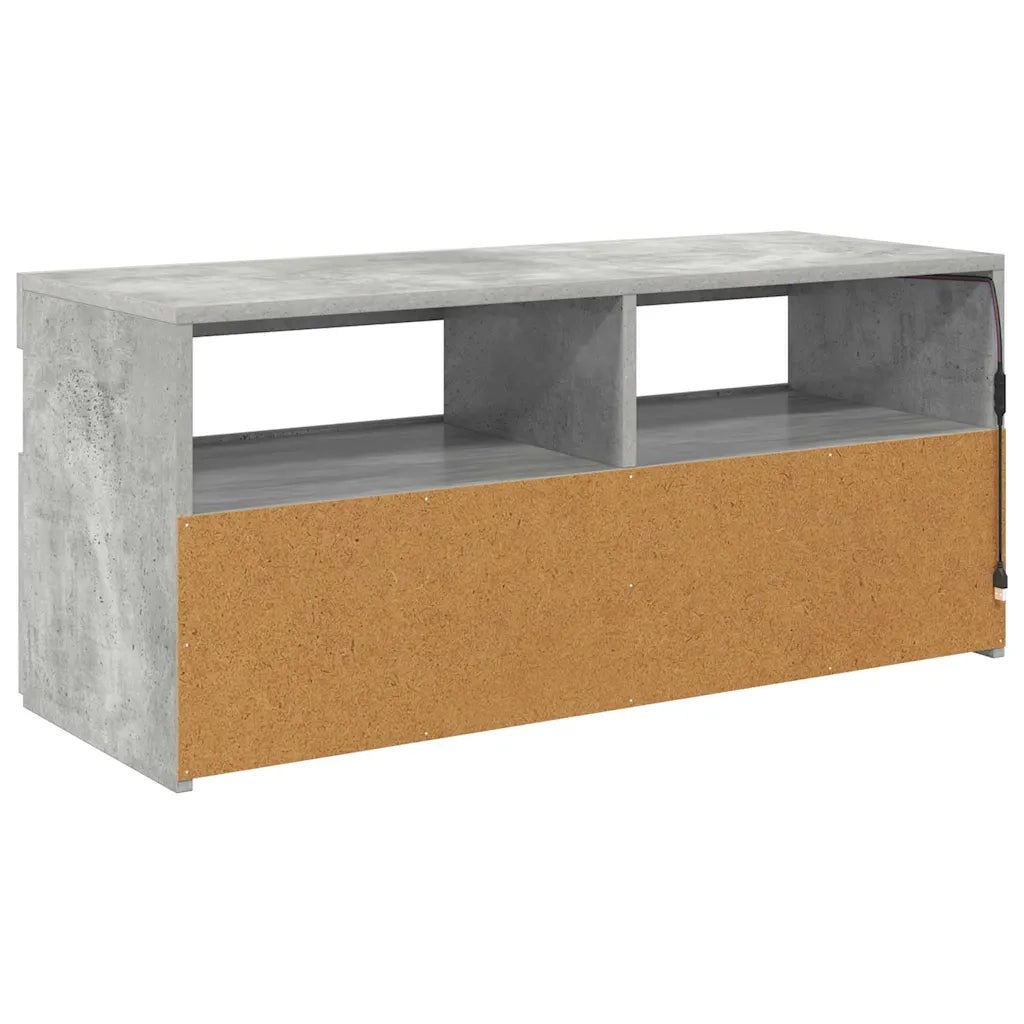 Mobile Porta TV con Luci LED Grigio Cemento 90x35x40 cm 804386