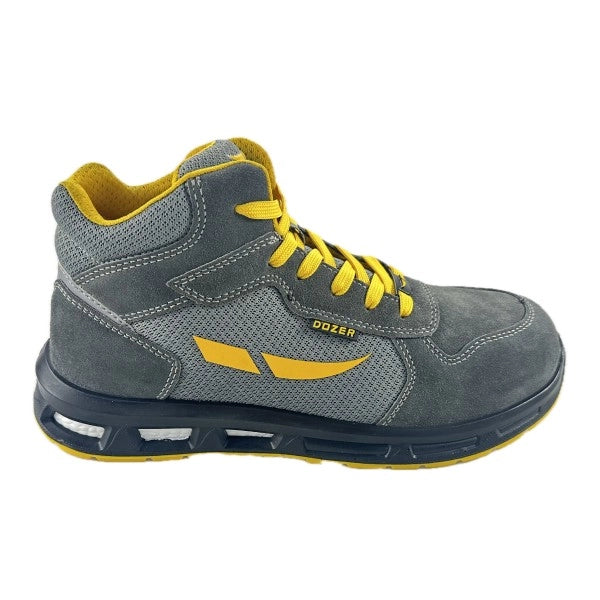 SCARPA ANTINFORTUNISTICA ALTA GRIGIA IN PELLE SCAMOSCIATA E TESSUTO IN RETE NORMA S1 MODELLO GORILLA - n°41  - DOZ
