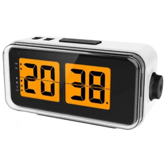 Lowell 8008457711427 Sveglia Digitale Casetta a LED Gialla con Calendario e Temperatura