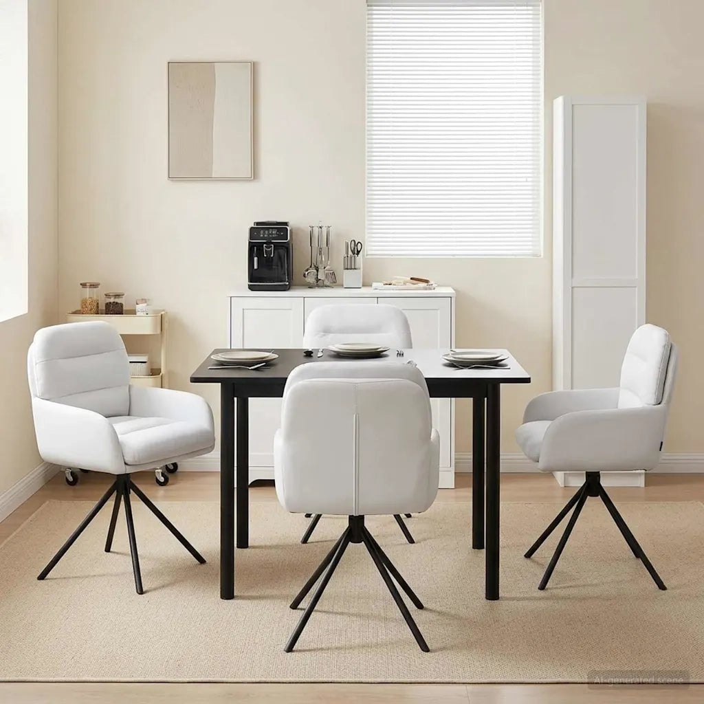 Sedie da pranzo girevoli 4 pcs Similpelle Bianco 3428263