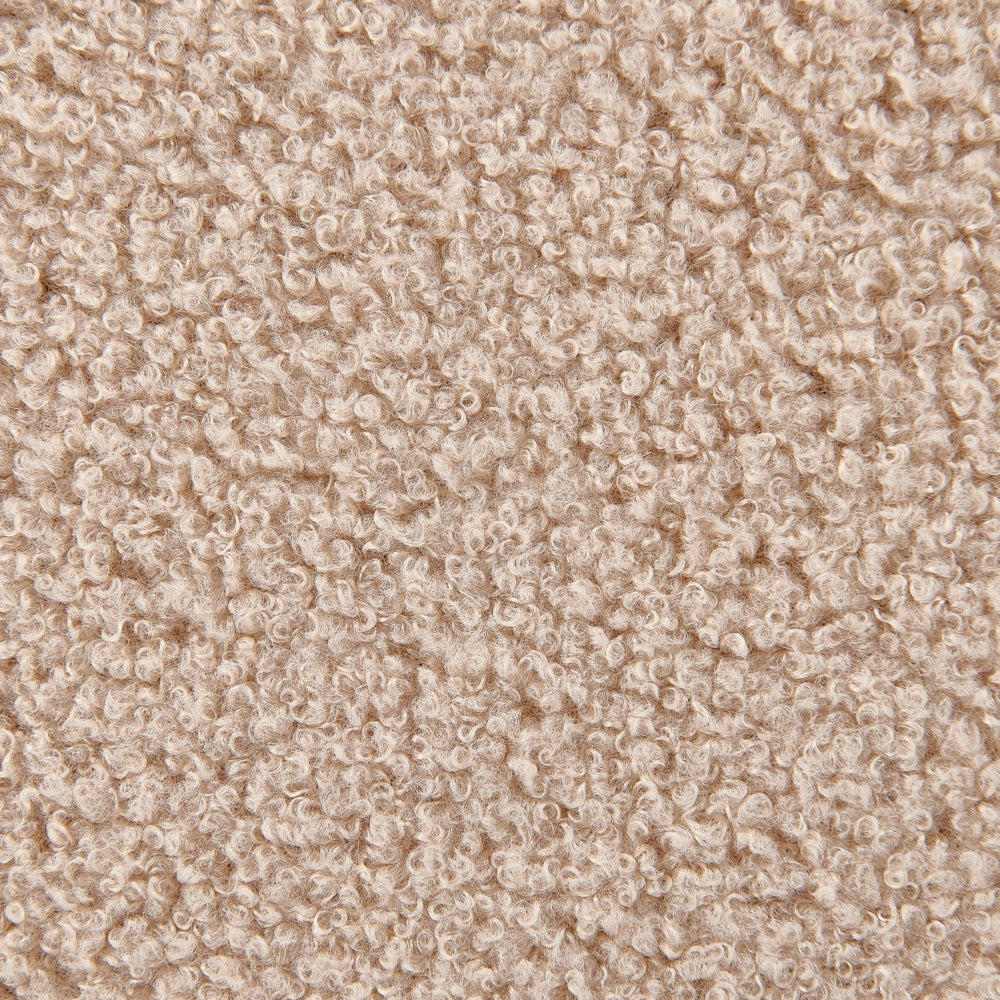 Sgabello Boucle beige con gambe in legno imbottite Stile moderno