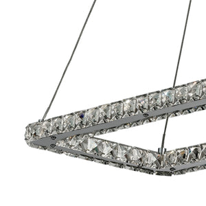 Lampadario Contemporaneo Trifoglio Acciaio Cromo Led 37W 3000K