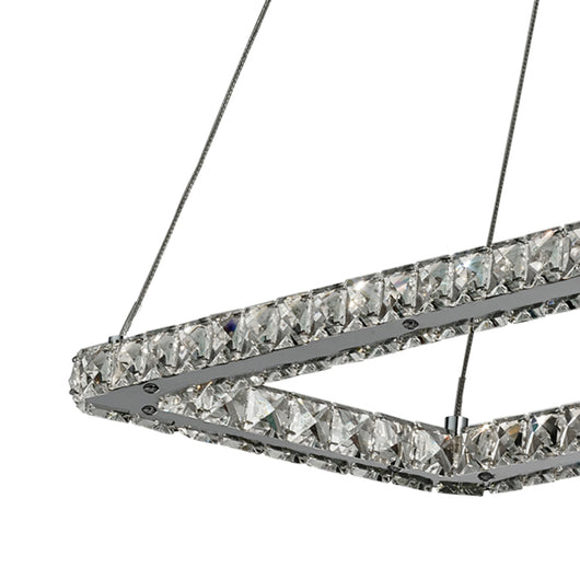 Lampadario Contemporaneo Trifoglio Acciaio Cromo Led 37W 3000K