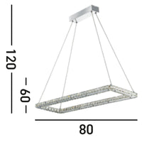 Lampadario Contemporaneo Trifoglio Acciaio Cromo Led 37W 3000K