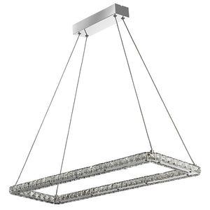 Lampadario Contemporaneo Trifoglio Acciaio Cromo Led 37W 3000K