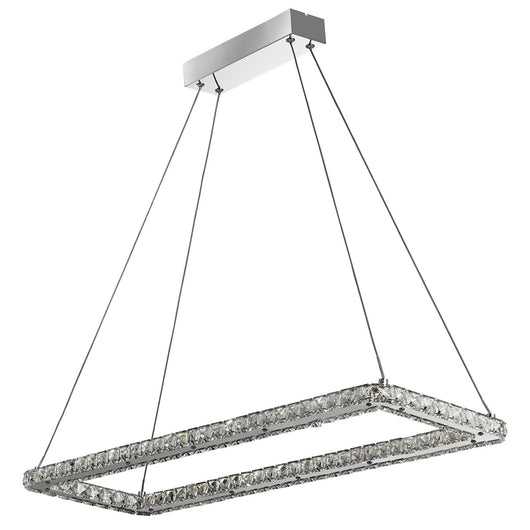 Lampadario Contemporaneo Trifoglio Acciaio Cromo Led 37W 3000K