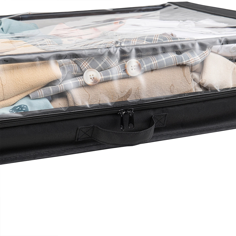 Contenitore Sottoletto con Ruote Salvaspazio Resistente con Cerniera e Maniglie
