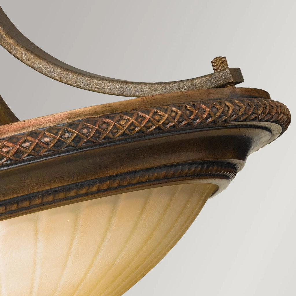 Plafoniera Feiss Kelham Hall 2xE27 bronzo vetro scavo 46cm