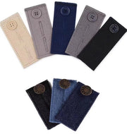 Estensioni per abbinare 8 pezzi - Cerniere regolabili - Adatti per jeans/ pantaloni - Materiale riciclabile - Stili di tessuto vari - Dimensioni 85 mm x 35 mm - Estensione per abbigliamento