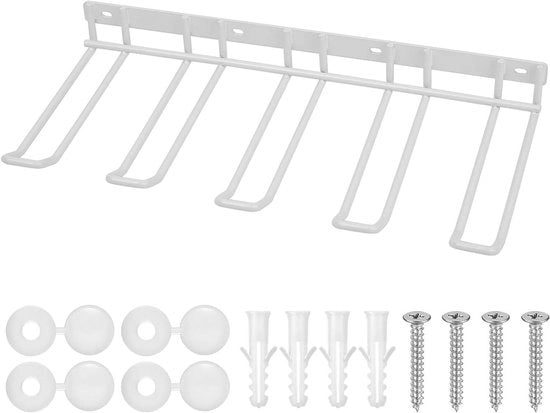 Organizzatore di attrezzi per strumenti a motore premium - Supporto di fissaggio alla parete - Alloggio per strumenti - Rack 4 slot - Resistente - Pannelli di lavoro e garage (Bianco)